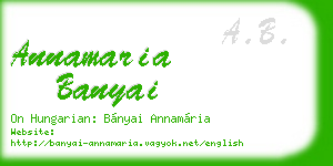 annamaria banyai business card