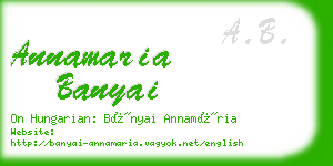 annamaria banyai business card